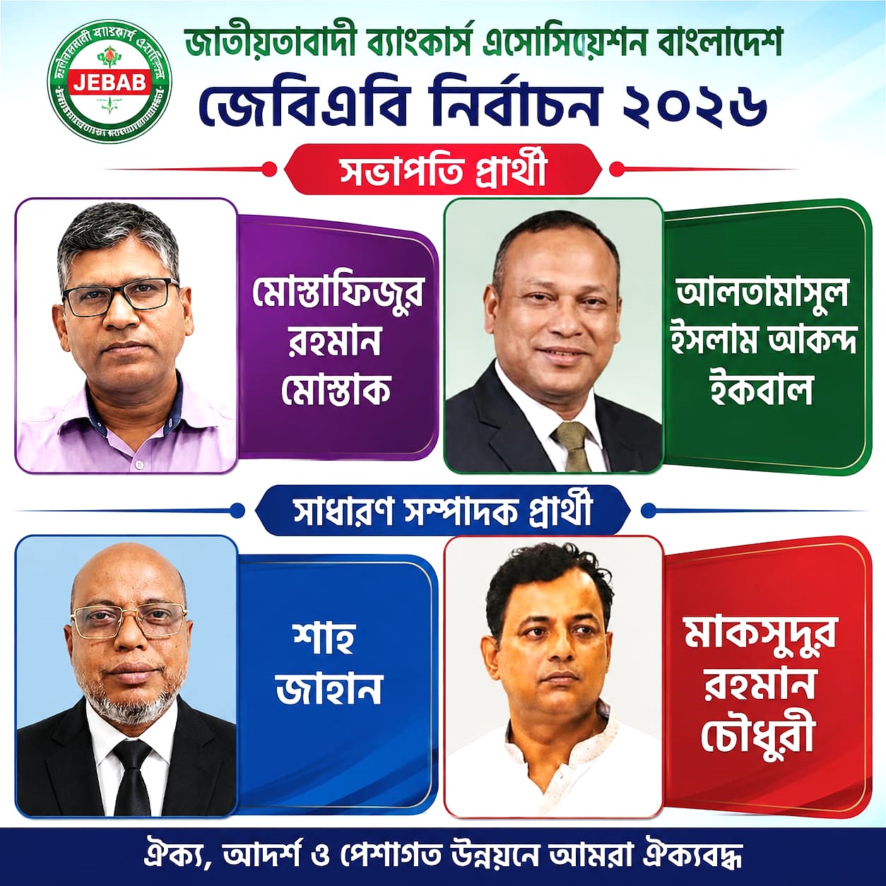 জেবিএবির দ্বিবার্ষিক সম্মেলন ও নির্বাচন আজ, সভাপতি-সম্পাদক পদে চার প্রার্থীর লড়াই