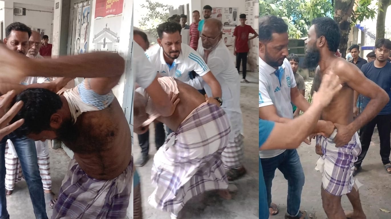 গৌরনদীতে ইয়াবা ক্রেতাকে এলাকাবাসীর গণধোলাই
