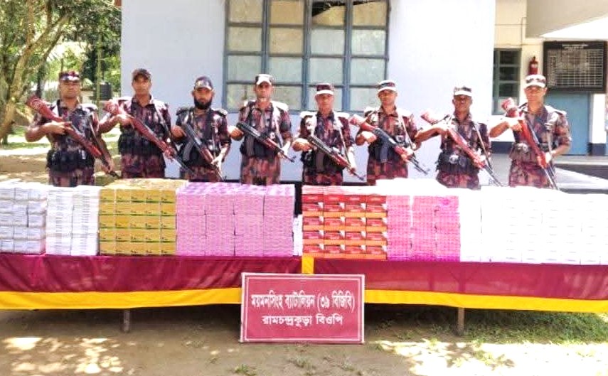 নালিতাবাড়ী সীমান্তে বিজিবির অভিযানে কোটি টাকার ভারতীয় ওষুধ জব্দ