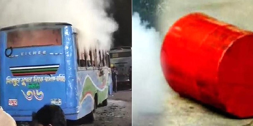 রাজধানীতে এক রাতে ৩ বাসে আগুন, এক ডজনের বেশি ককটেল বিস্ফোরণ; আহত ২
