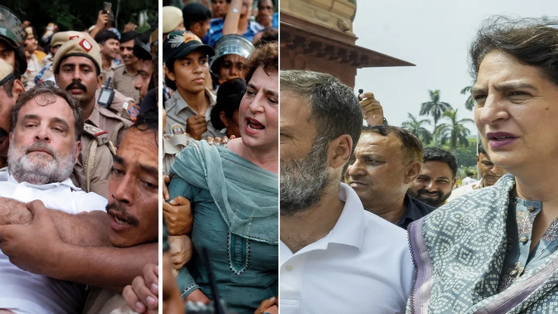 ফের আটক রাহুল-প্রিয়াঙ্কা, ৯ ঘণ্টার ধর্নার পর মুক্তি